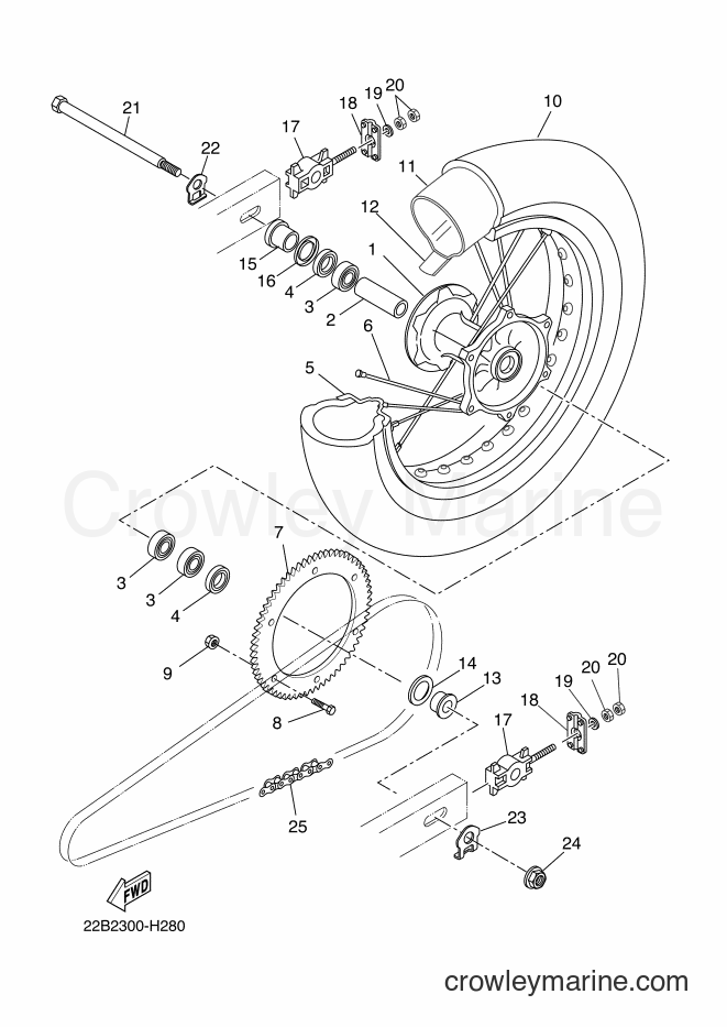 2011 Dirt Bike WR125X - WR125X (22B6) [080] - REAR WHEEL