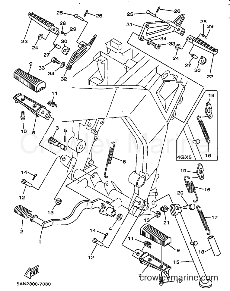 Yamaha Motors TDR125 (5AN2) [060] - STAND & FOOTREST