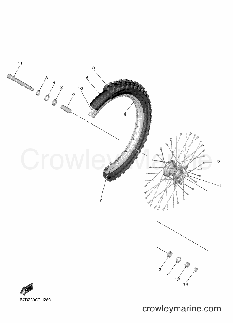 2019 Dirt Bike YZ250F - YZ250F (B7B2) [010] - FRONT WHEEL