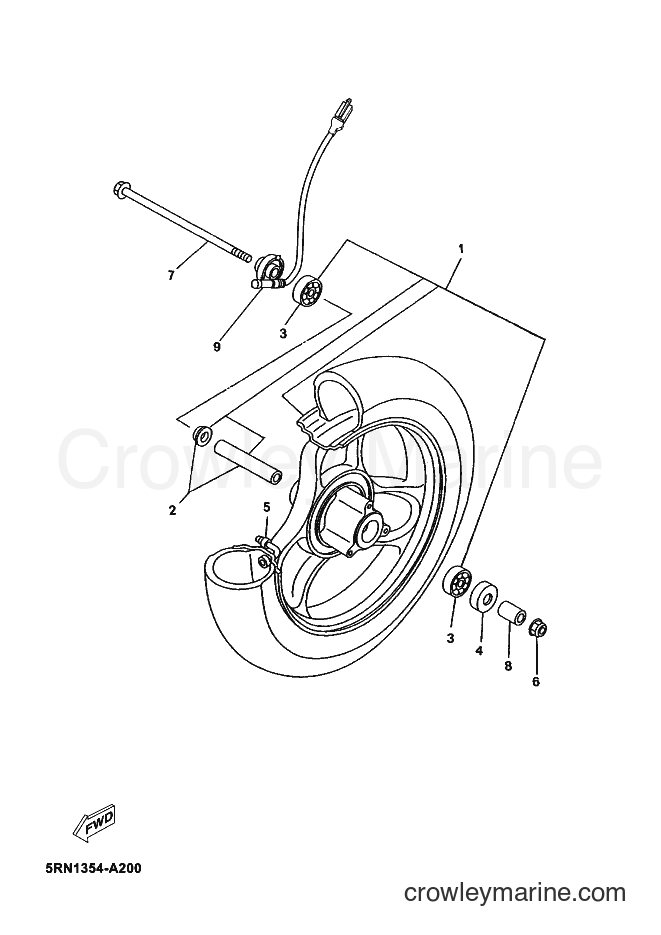 Yamaha Motors YN50 (5RNU) [010] - FRONT WHEEL