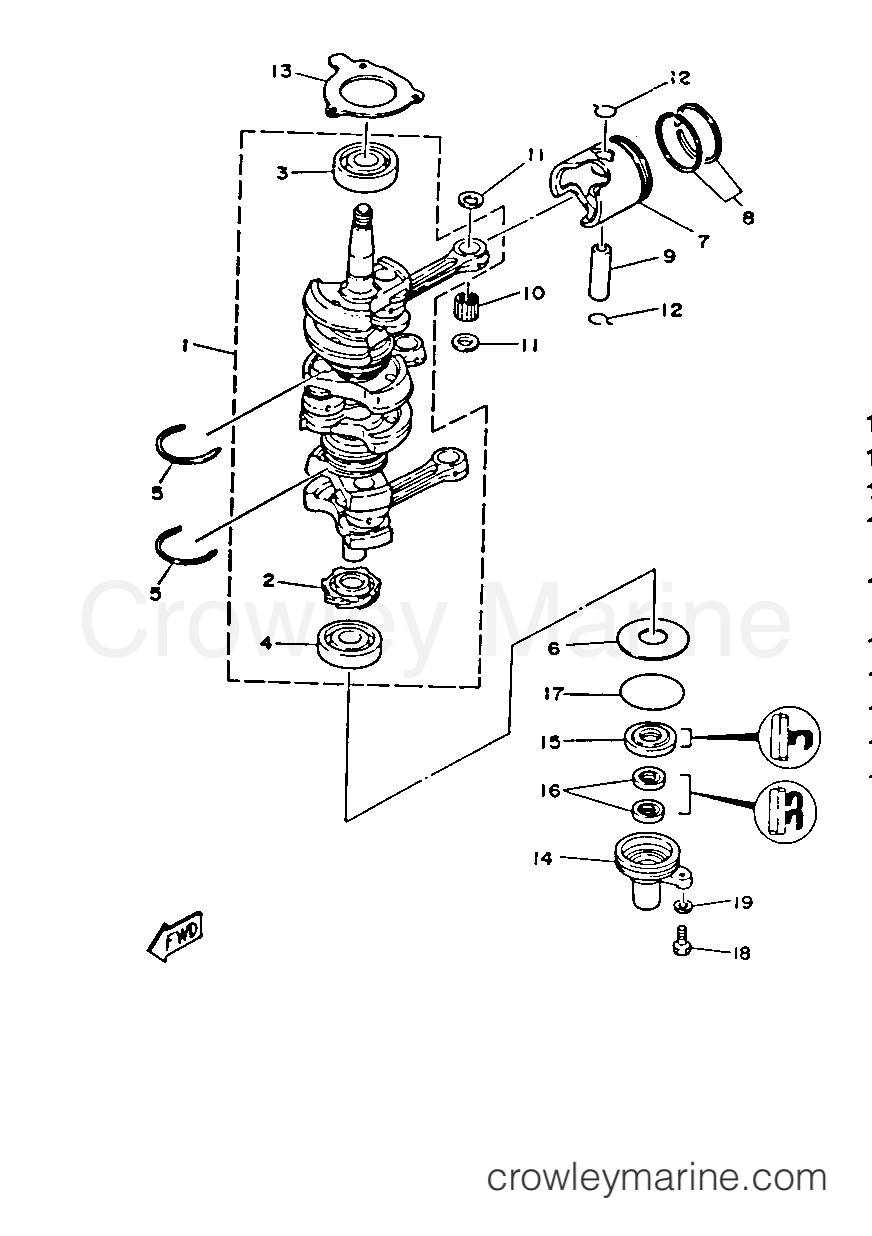 Yamaha Motors 40MJHP - CRANK PISTON