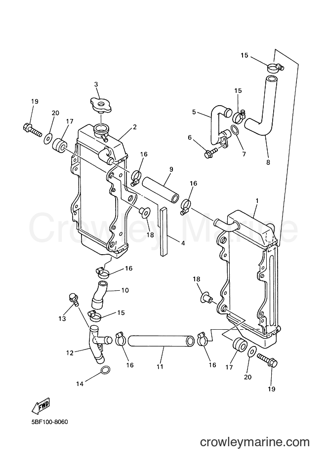 1998 Dirt Bike WR400F - WR400F (5BF2) [050] - RADIATOR & HOSE