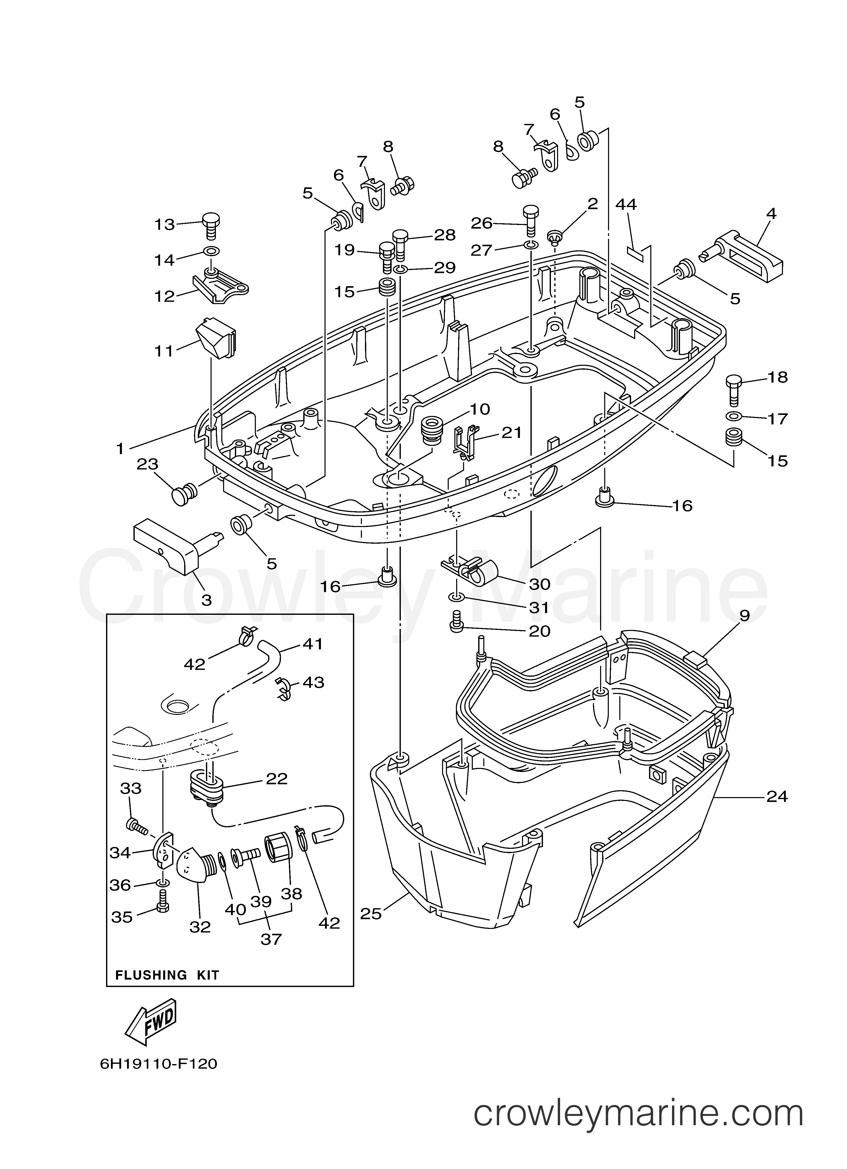 Yamaha Motors 90TLR - BOTTOM COWLING