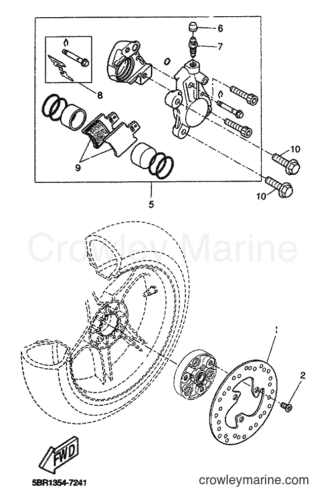 1999 Scooter YQ50 - YQ50 (5KF1) [010] - REAR BRAKE CALIPER
