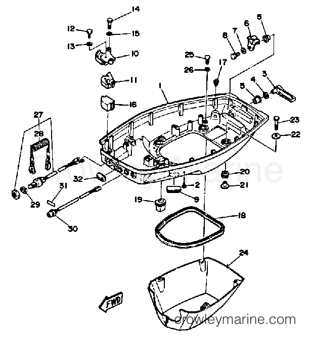 Yamaha Motors 40ELF - BOTTOM COWLING