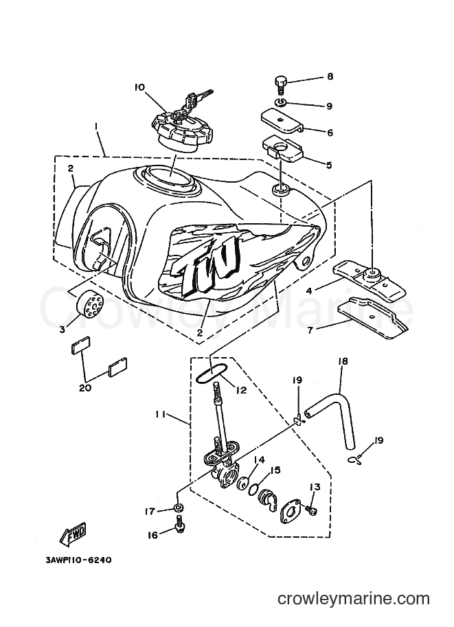 1996 Dirt Bike TW200E - TW200E (3AWS) [010] - FUEL TANK