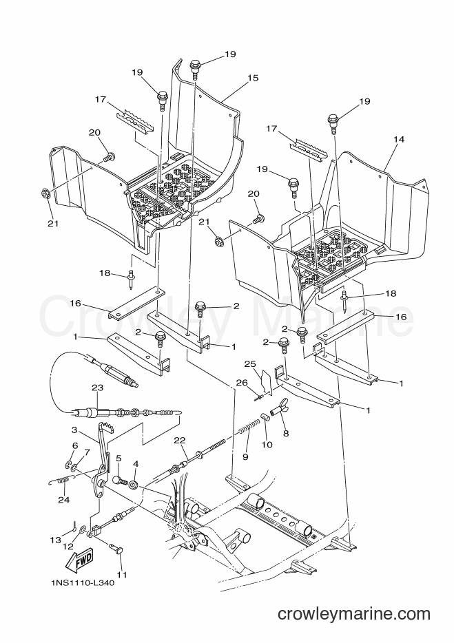 2012 ATV YFM350FWA - YFM350FWA (1NS2) [010] - STAND & FOOTREST