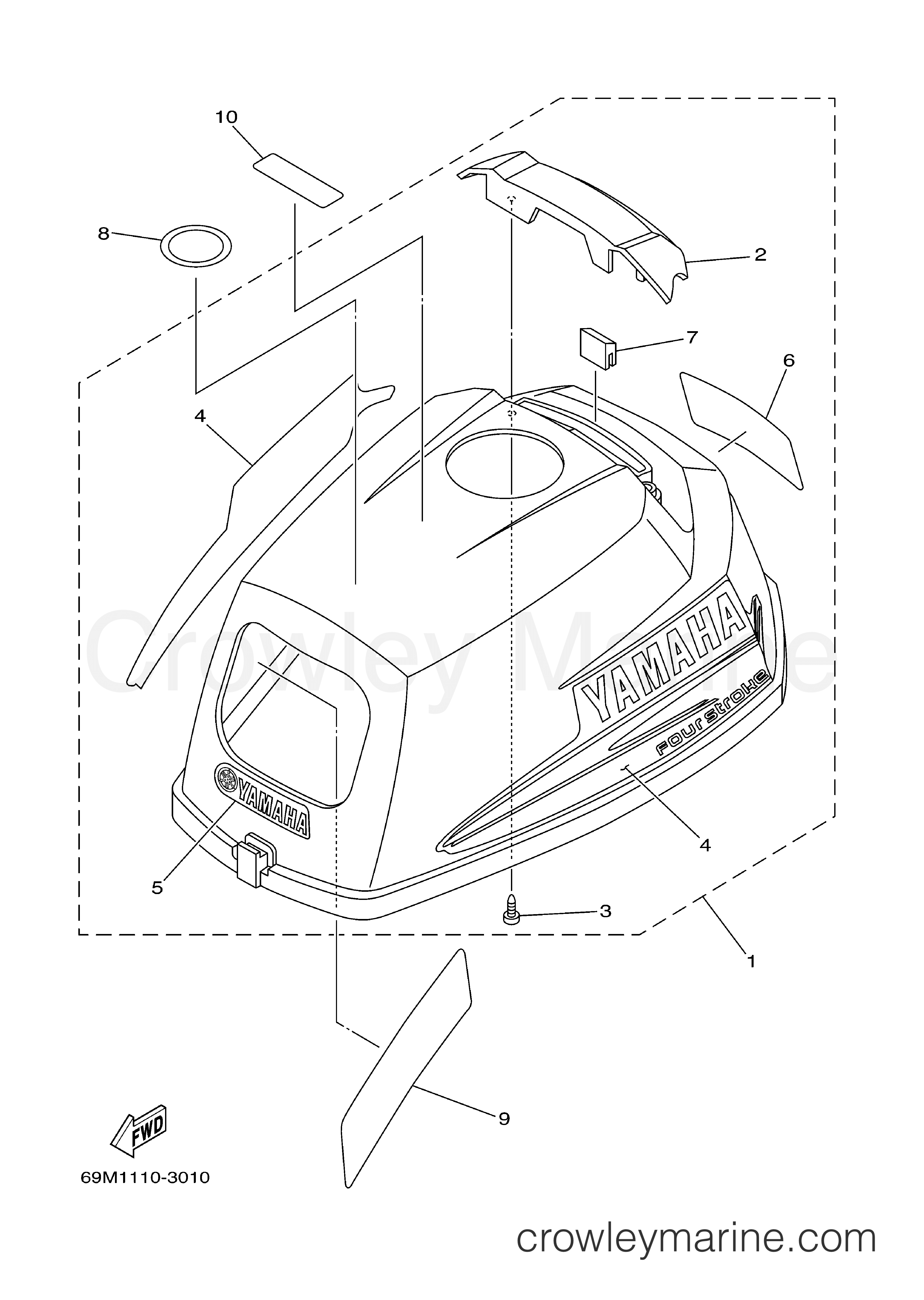 Yamaha Motors F2.5MSHD - TOP COWLING