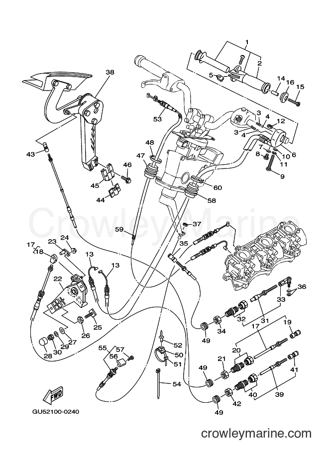 Yamaha Motors JET FOR SV1200 (68X1) [020] - CONTROL CABLE