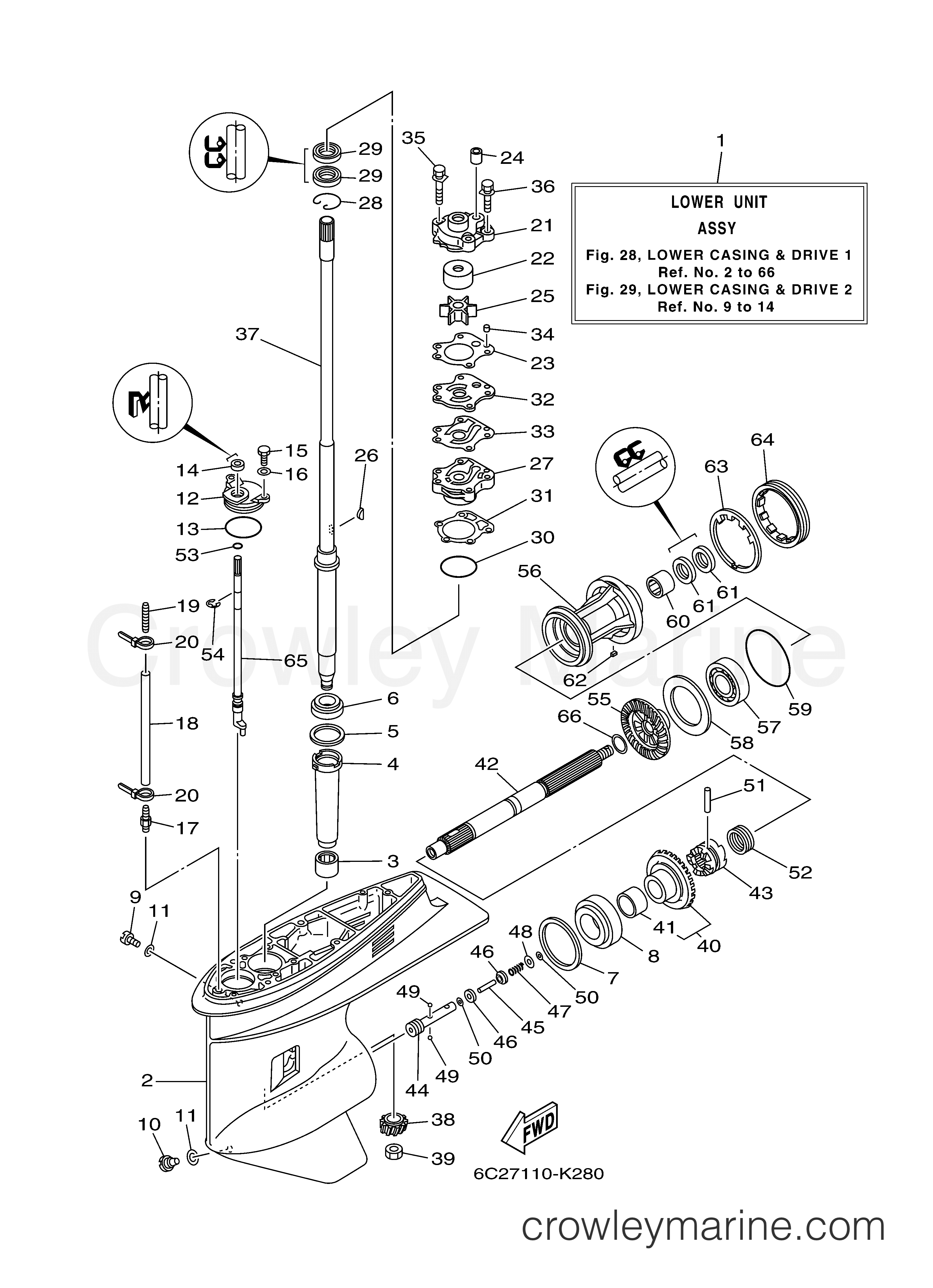 Yamaha Motors T50LB - LOWER CASING DRIVE 1