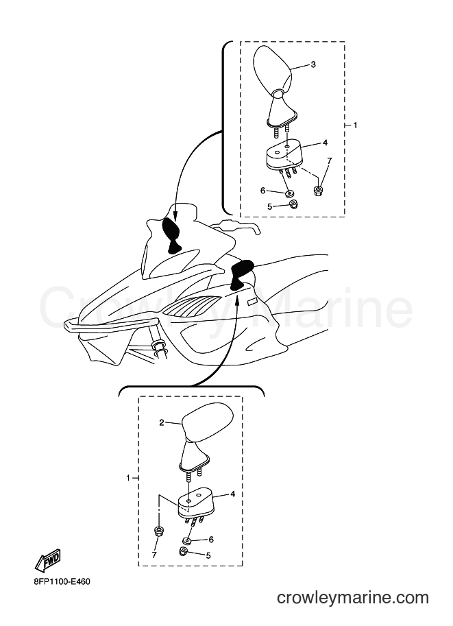 2007 Snowmobile RX10M - RX10M (8FS4) [010] - ALTERNATE REAR VIEW MIRROR