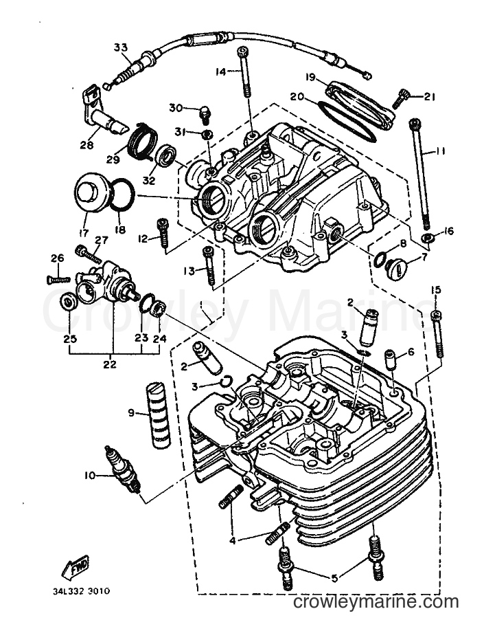 1986 Dirt Bike XT600 - XT600 (43F) [999] - CYLINDER HEAD