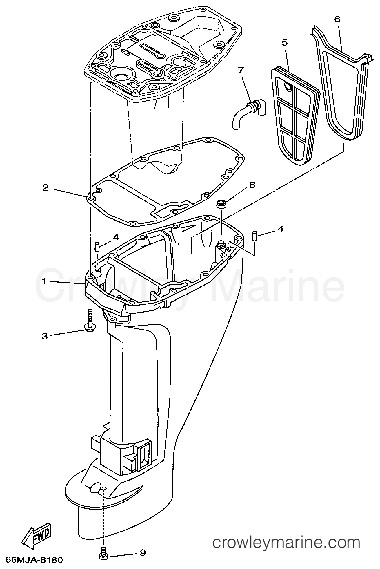 Yamaha Motors F15ESHW - UPPER CASING
