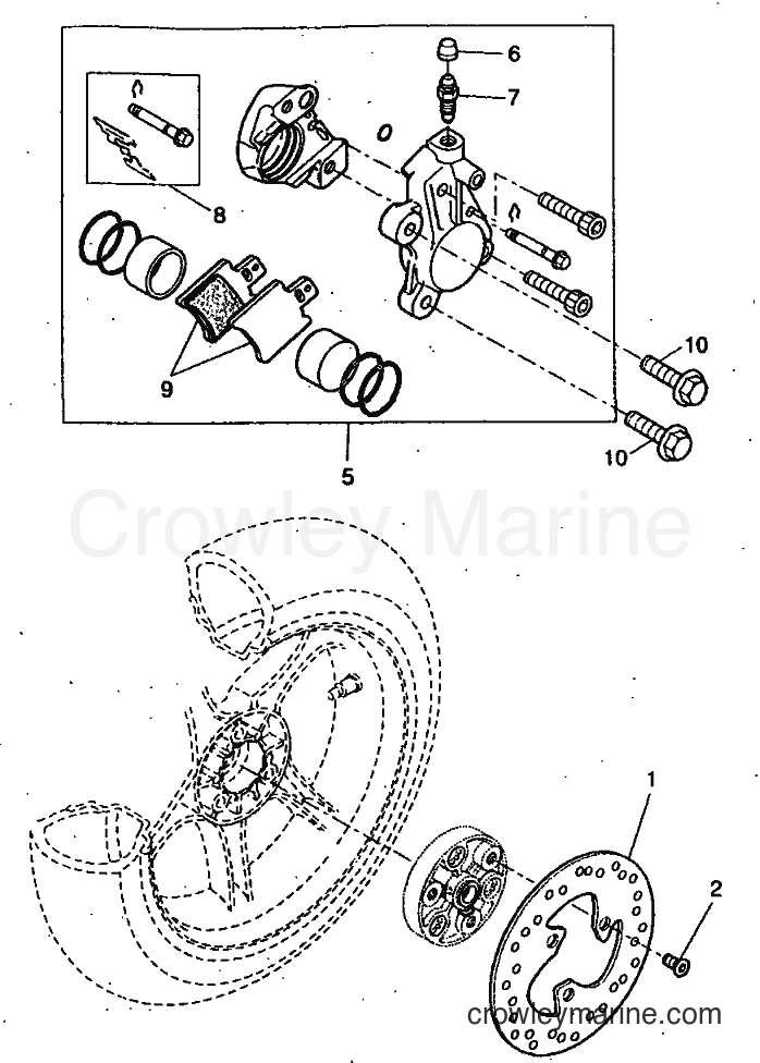 1999 Scooter YQ50 - YQ50 (5HEA) [010] - REAR BRAKE CALIPER
