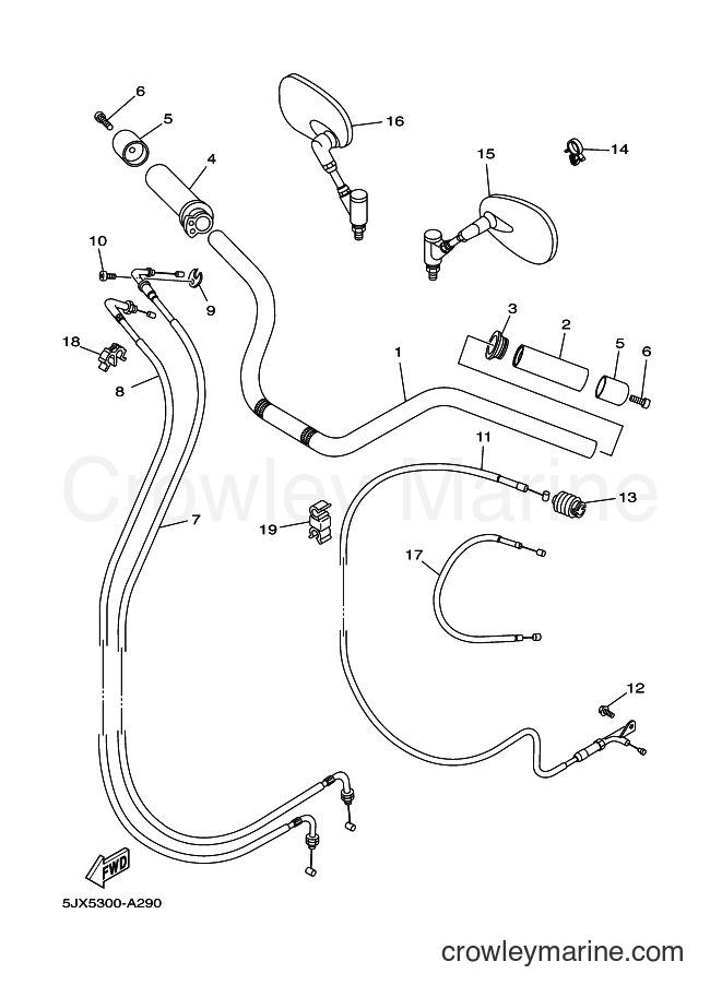 Yamaha Motors XVS250 (5KR5) [050] - STEERING HANDLE & CABLE