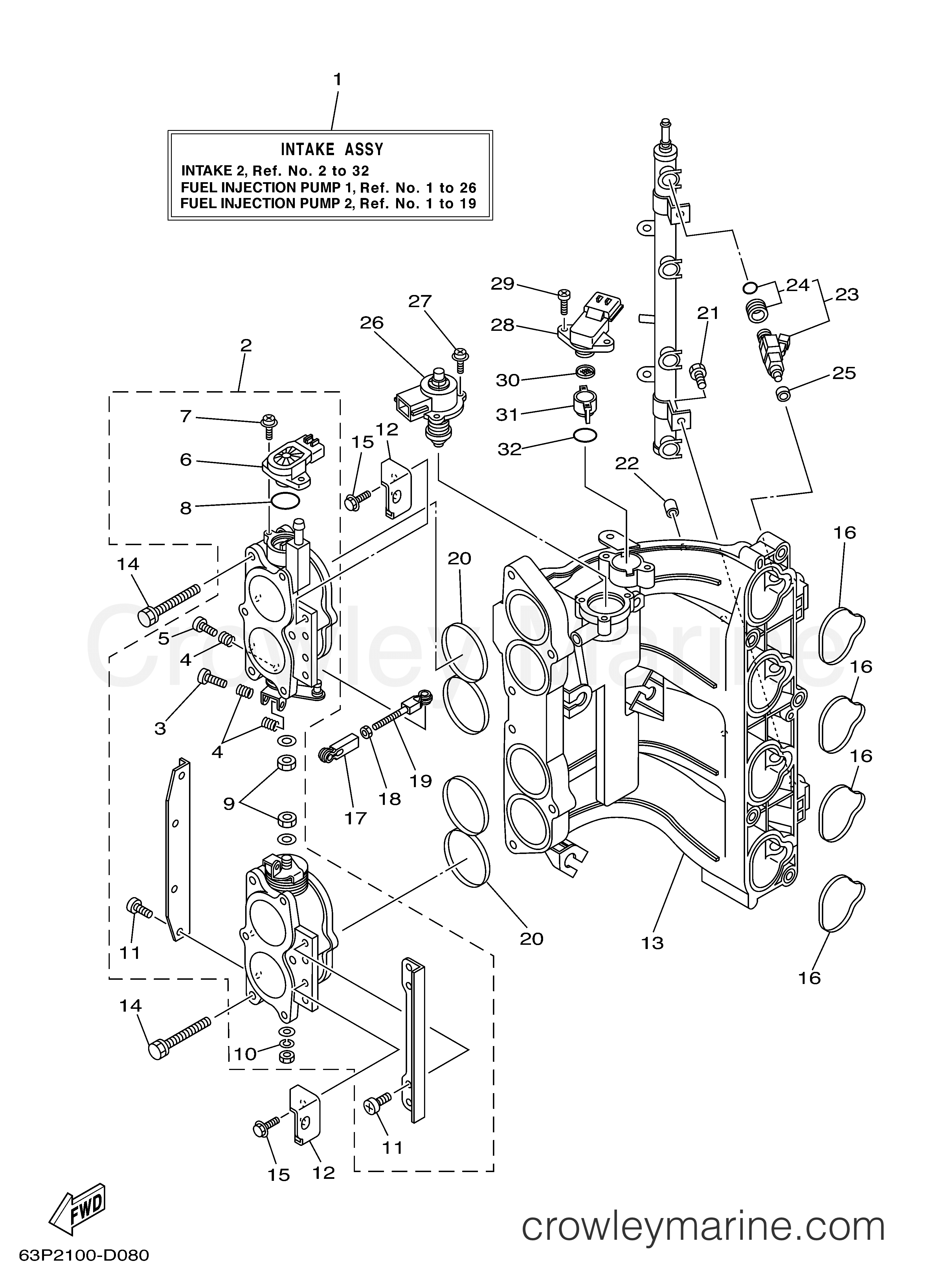 Yamaha Motors F150TXRD - INTAKE 2