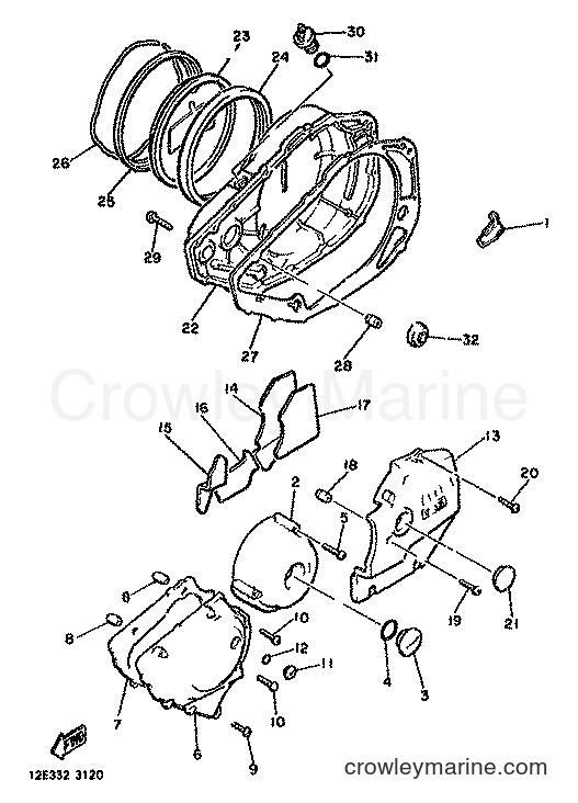 Yamaha Motors XS400 (12E) [999] - CRANKCASE COVER 1