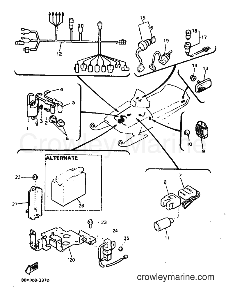 1993 Snowmobile PZ480ST - PZ480ST (88Y3) [010] - ELECTRICAL 1