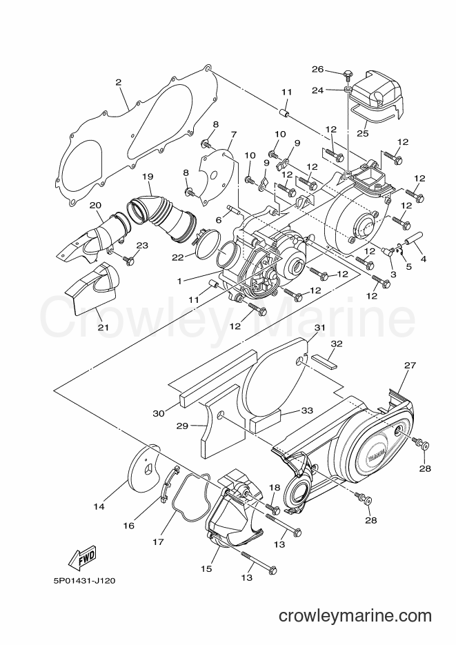 2011 Scooter AT135 - AT135 (5P07) [010] - CRANKCASE COVER 1