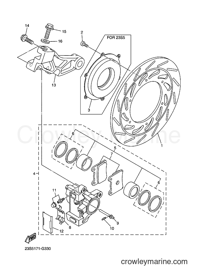 2008 Cruiser XVS1100AT - XVS1100AT (5S05) [010] - REAR BRAKE CALIPER