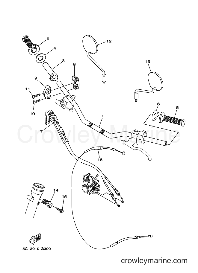 2017 Dirt Bike XT250X - XT250X (5C14) [010] - STEERING HANDLE & CABLE