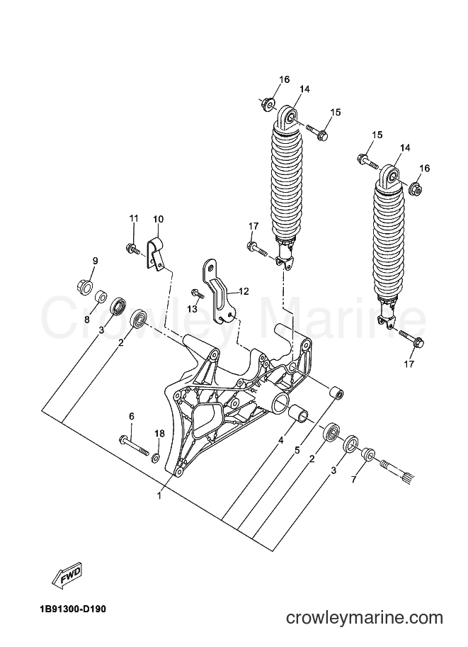 2007 Scooter YP125R - YP125R (1B93) [010] - REAR ARM & SUSPENSION