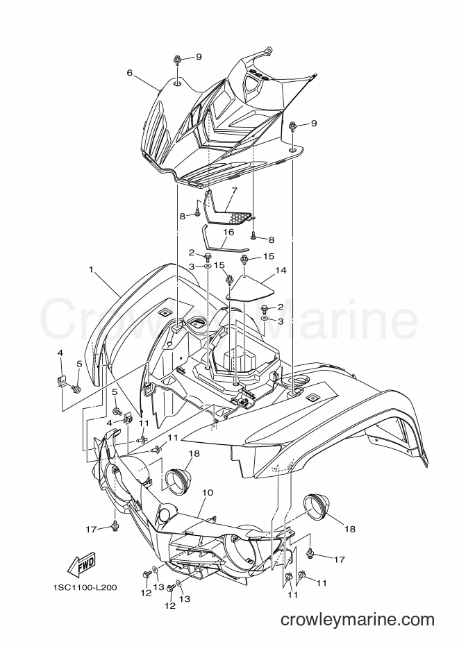 2012 ATV YFM300 - YFM300 (1SC2) [010] - FRONT FENDER