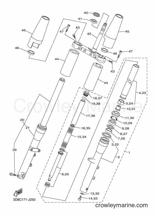 Yamaha Motors XVS1300CT (BH93) [020] - FRONT FORK