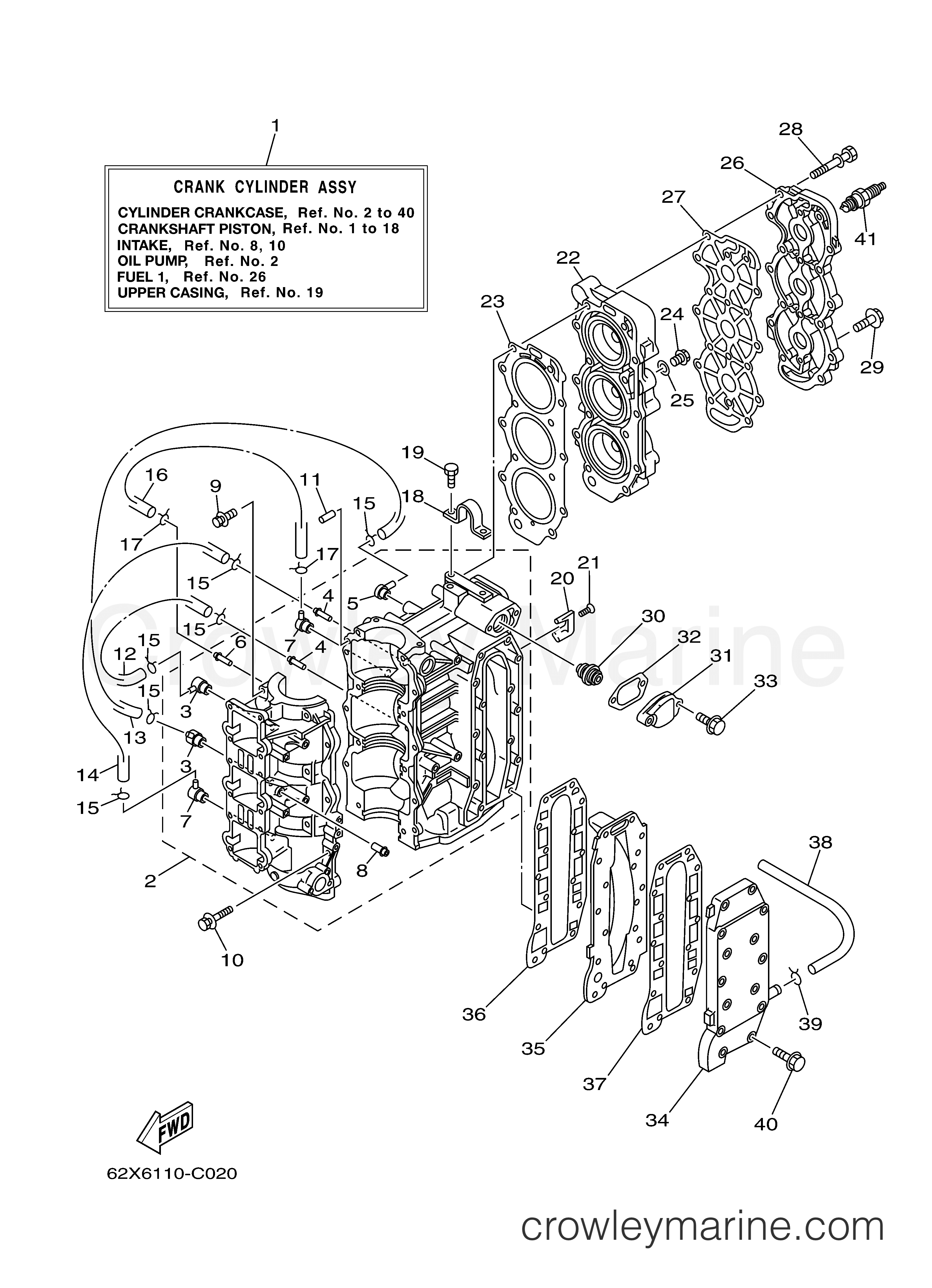 Yamaha Motors 50TLR - CYLINDER CRANKCASE