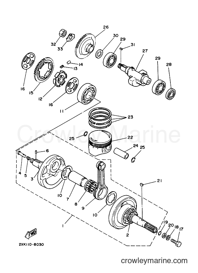 Yamaha Motors YFM350 (1BS8) [010] - CRANKSHAFT & PISTON