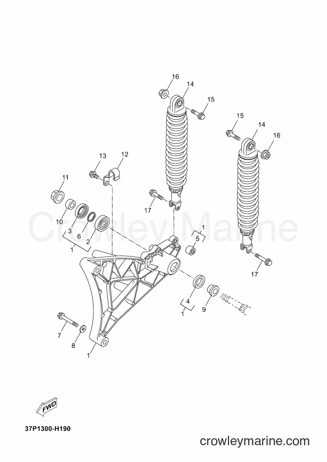 2012 Scooter YP250R - YP250R (1YS2) [010] - REAR ARM & SUSPENSION