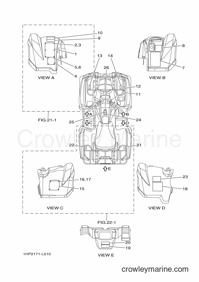 2012 ATV YFM700FWAD - YFM700FWAD (1HPD) [010] - EMBLEM & LABEL 1