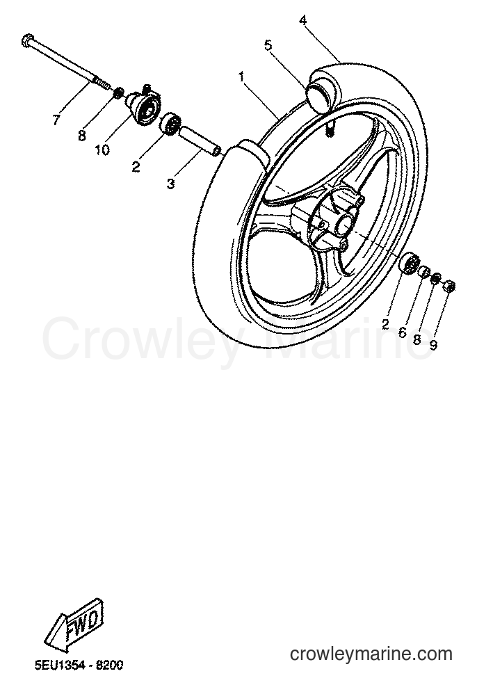 2001 Scooter YH50 - YH50 (5JB6) [040] - FRONT WHEEL