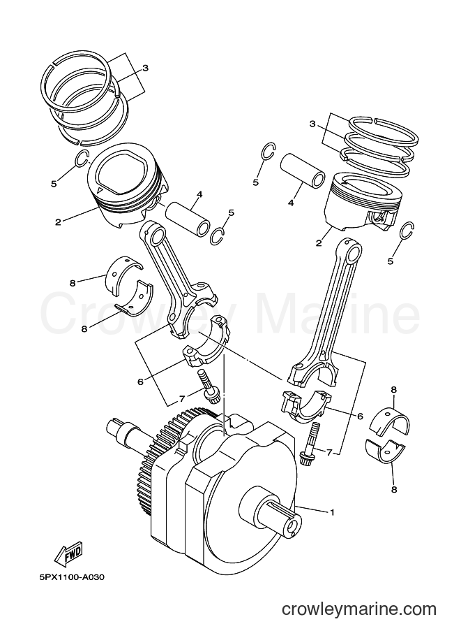 Yamaha Motors XV1700A (5VNT) [010] - CRANKSHAFT & PISTON