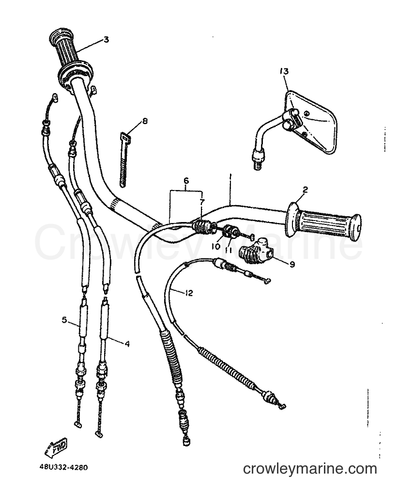 1987 Street Bike SR500 - SR500 (1RU) [999] - STEERING HANDLE & CABLE
