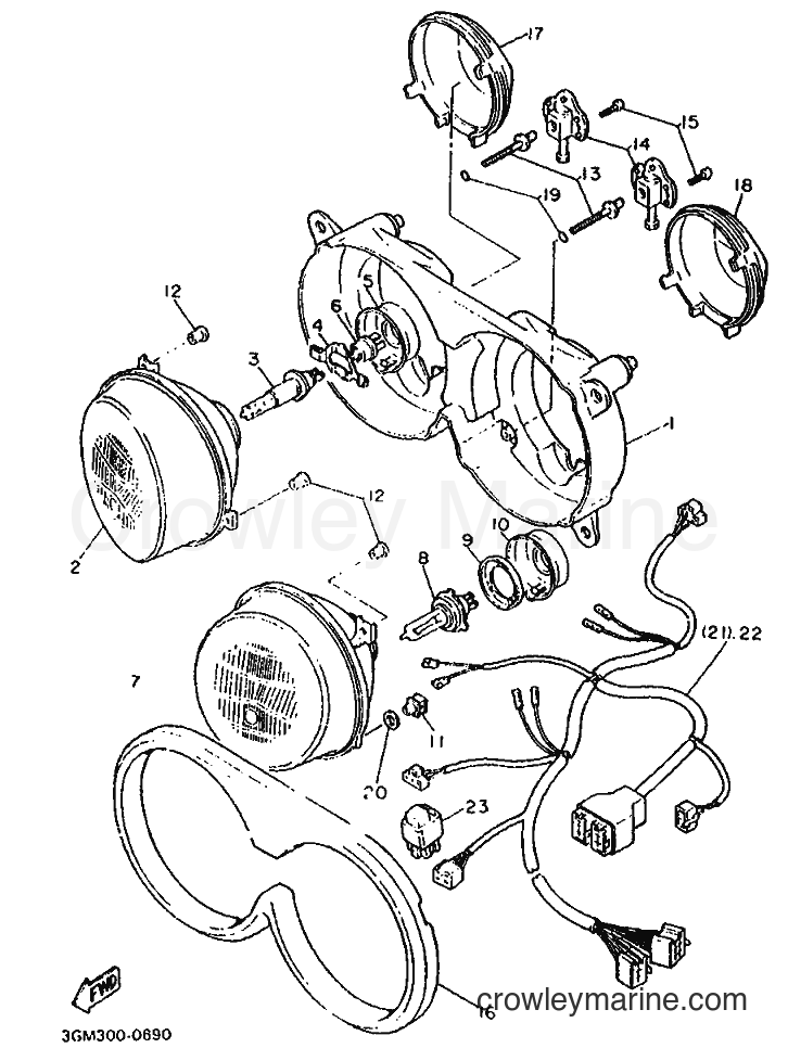 Yamaha Motors FZR1000 (3LE2) [999] - ALTERNATE FOR HEADLIGHT