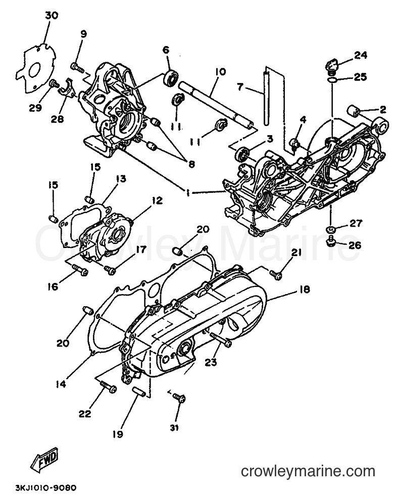 1993 Scooter YE50 - YE50 (4FX1) [999] - CRANKCASE