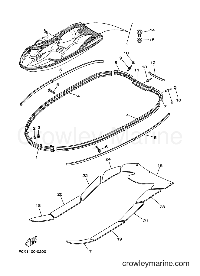 Yamaha Motors JET FOR GP1200 (67X1) [030] - GUNWALE & MAT