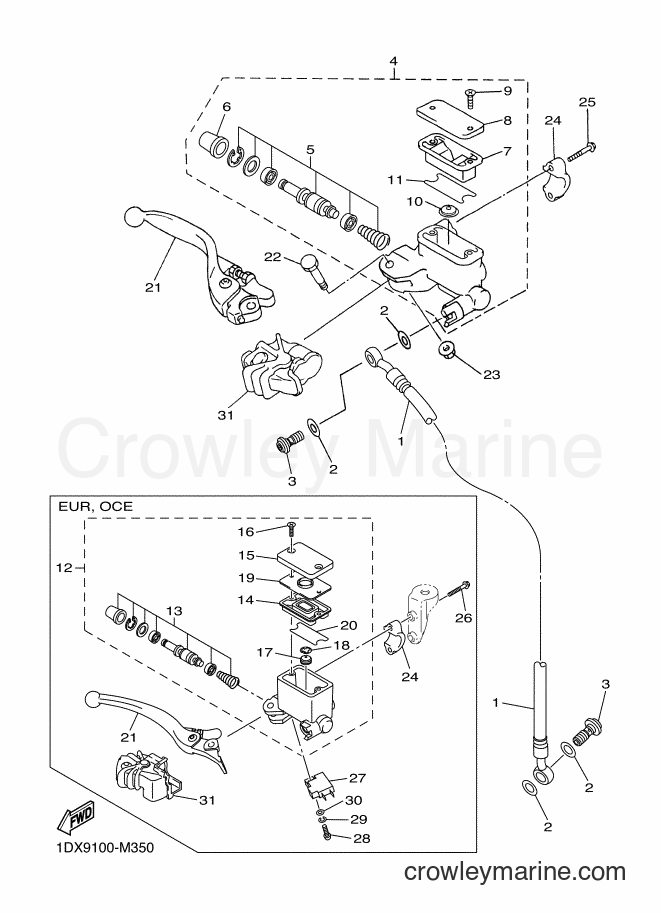 2013 Dirt Bike WR450F - WR450F (1DX6) [010] - FRONT MASTER CYLINDER