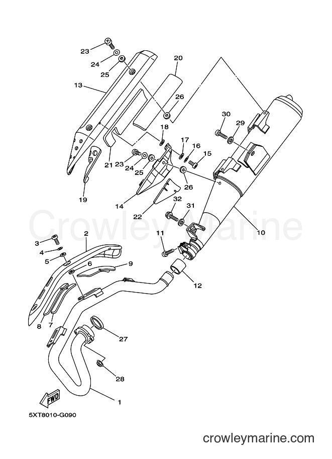 2014 Dirt Bike XT250 - XT250 (1YBF) [010] - EXHAUST