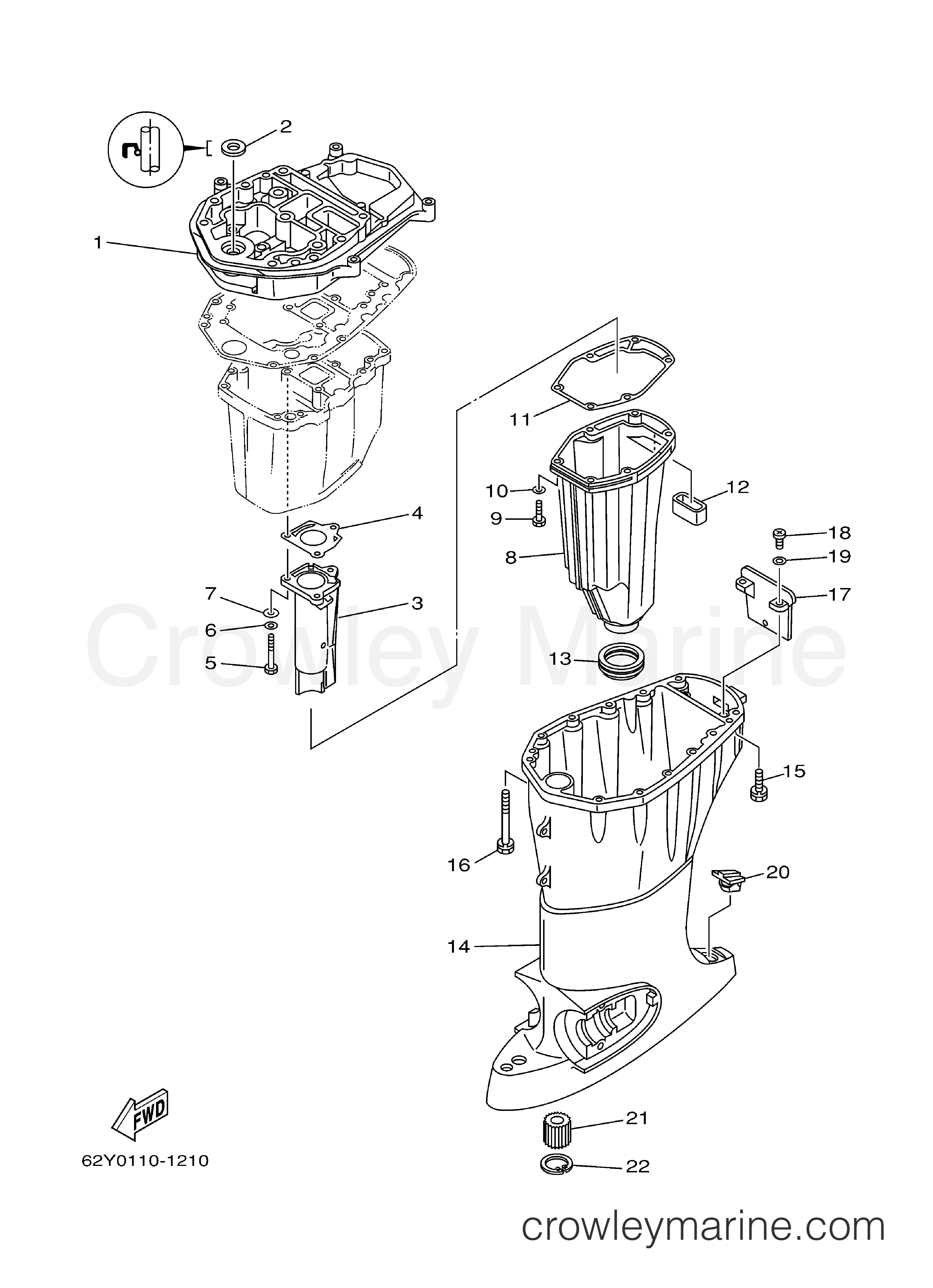 Yamaha Motors F50TLRZ - UPPER CASING