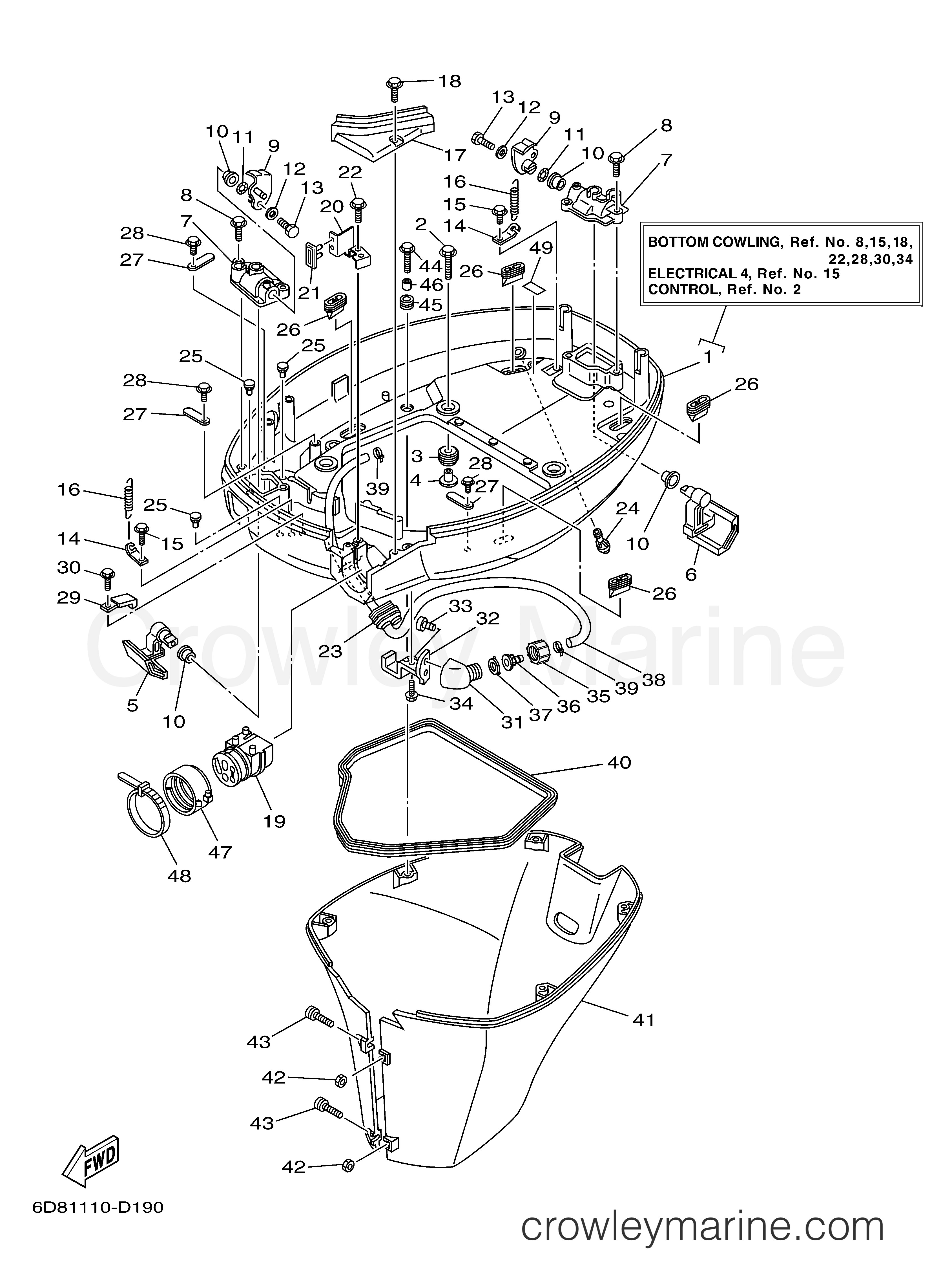 Yamaha Motors F75TLRD - BOTTOM COWLING