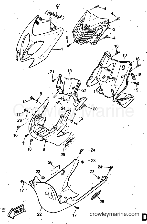 1997 Scooter YQ50 - YQ50 (5CN1) [999] - LEG SHIELD