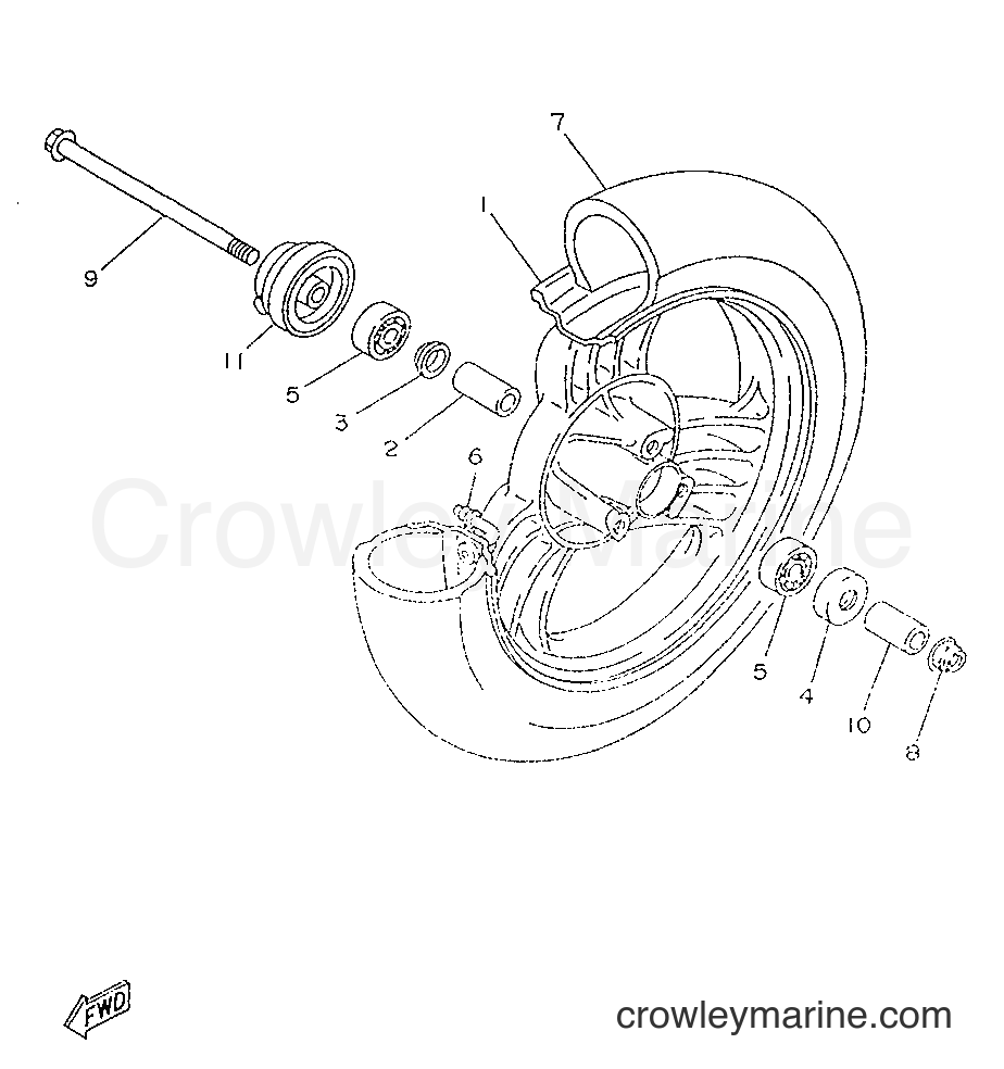 1996 Scooter YA50M - YA50M (5AK1) [999] - FRONT WHEEL