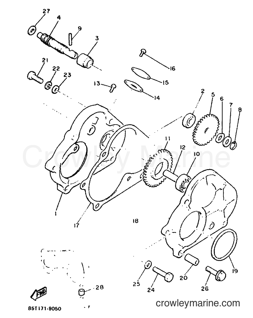 1990 Snowmobile ET400 - ET400 (85U2) [020] - PUMP DRIVE GEAR