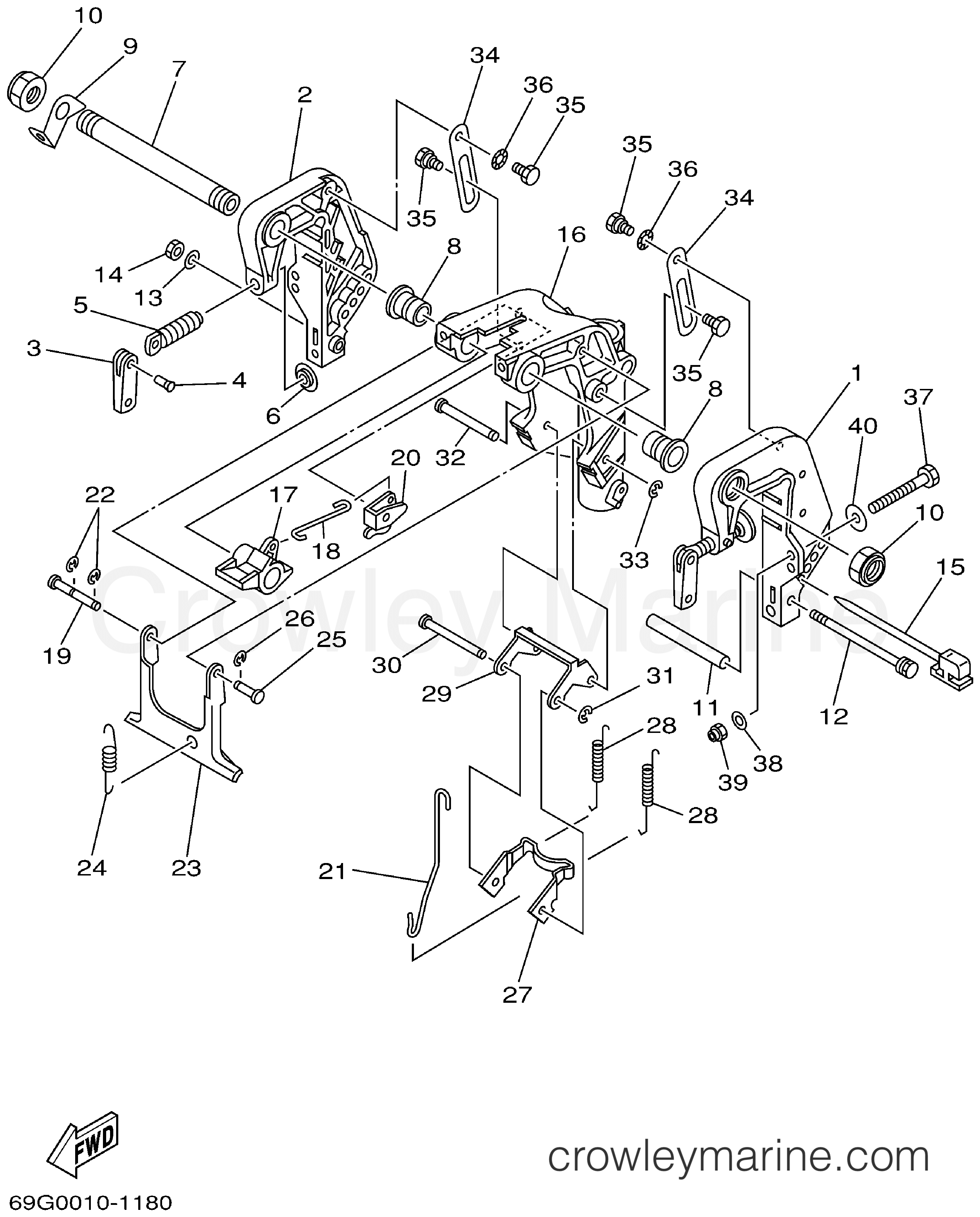 Yamaha Motors T8PLRA - BRACKET 1 (FR EH)