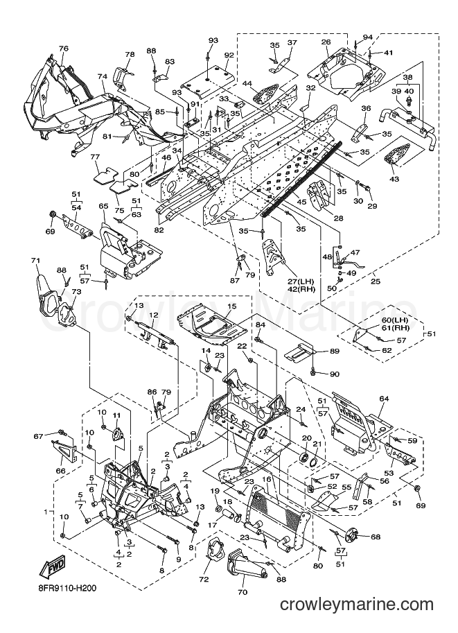 2009 Snowmobile RX10RS - RX10RS (8GU5) [020] - FRAME 2