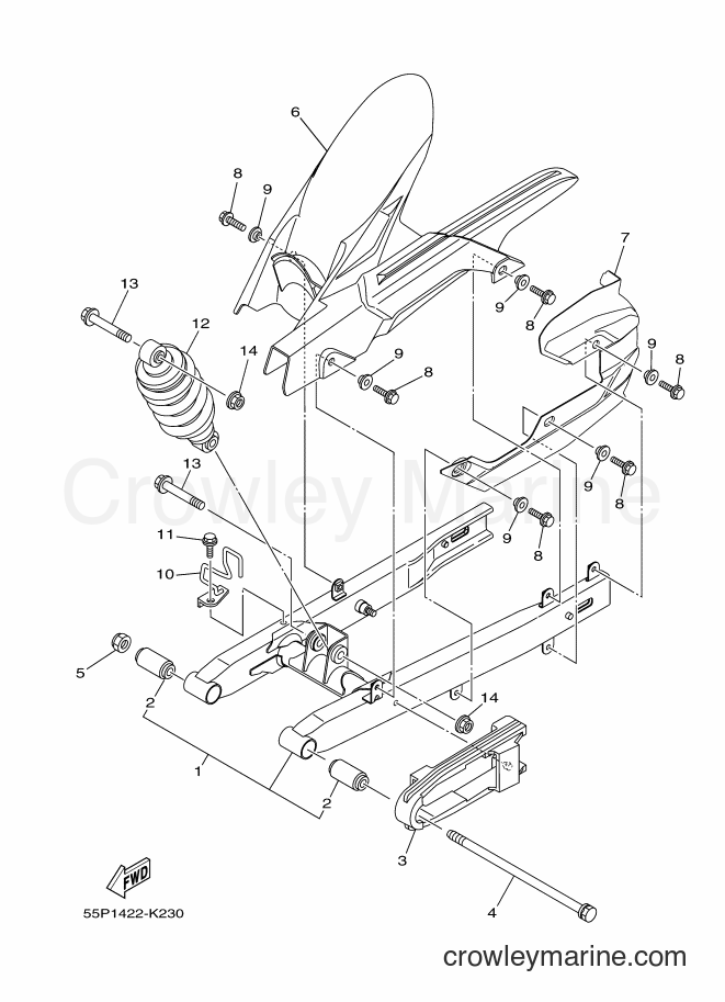 2012 Scooter T135HC - T135HC (55P3) [010] - REAR ARM & SUSPENSION