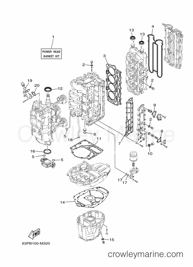 Yamaha Motors F150A (63PC) [320] - REPAIR KIT 1
