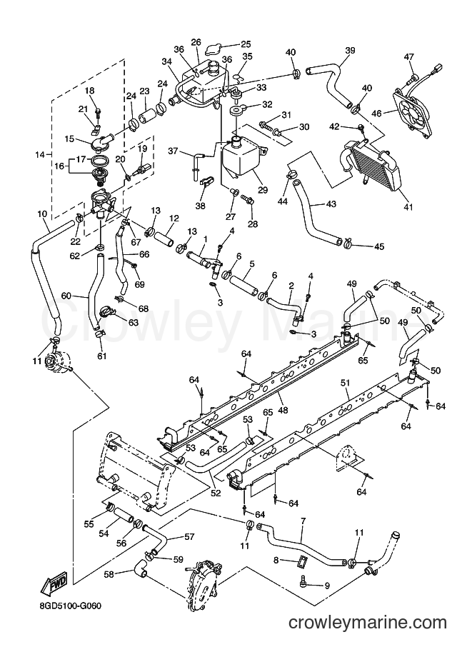 2008 Snowmobile RX10GTA - RX10GTA (8GD8) [010] - RADIATOR & HOSE
